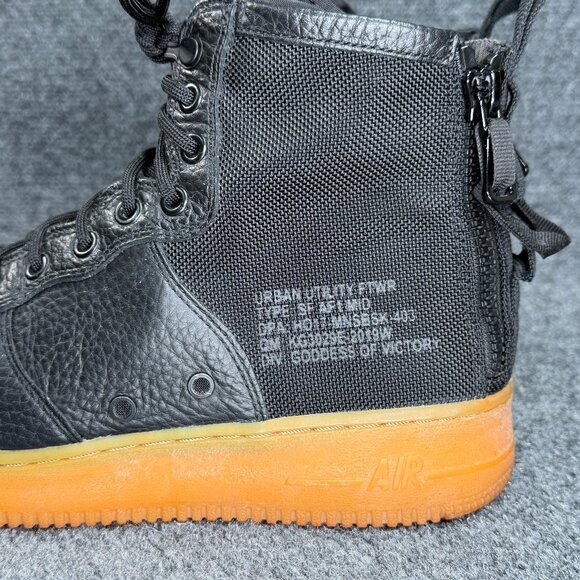 Nike SF Air Force 1 Mid Shoes Mens Size 10 Black Gum Retro Athletic Lace Sneaker - Picture 6 of 14
